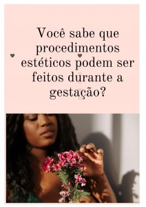 Os tratamentos estéticos permitidos durante a gravidez Especialistas atentam para o perigo dos procedimentos que usam substâncias químicas É importante ter cuidado ao realizar procedimentos estéticos durante a gestação, já que alguns procedimentos são extremamente contraindicados neste período. “A segurança no uso da maioria das substâncias químicas, presentes nos cosméticos, em gestantes não foi devidamente avaliada, pois as mulheres grávidas não são incluídas nos testes A limpeza de pele está liberada. As sessões de drenagem linfática, que reduzem possíveis inchaços, limpeza de pele e máscaras faciais são permitidas, desde que liberadas pelo obstetra. Já o peeling não é indicado por conta do ácido retinóico e seus derivados, componentes que podem prejudicar o bebê. Além do peeling, os tratamentos com radiofrequência, tecnologia usada para combater a flacidez da pele, devem ser evitados por conta das ondas eletromagnéticas que podem interferir na gestação. Em relação aos cuidados com o cabelo, a atenção deve ser redobrada De acordo com a Organização de Serviços de Informação sobre Teratologia (OTIS), não há relatos de malformações ou quaisquer alterações fetais provocadas pela tintura de cabelo. No entanto, muitos médicos ressaltam que é preciso interpretar esses dados com cautela, já que as pesquisas sobre o tema são limitadas e o uso de tinta de cabelo pela mãe nem sempre é questionado quando o bebê apresenta alguma doença congênita. Deve-se evitar tratamento que alise à base de formol e tintas que apresentam amônia em sua composição. 